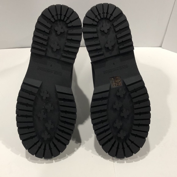 NWT Good American Leather Chunky Chelsea Combat Black Biker Boot - New in Box - Picture 9 of 12